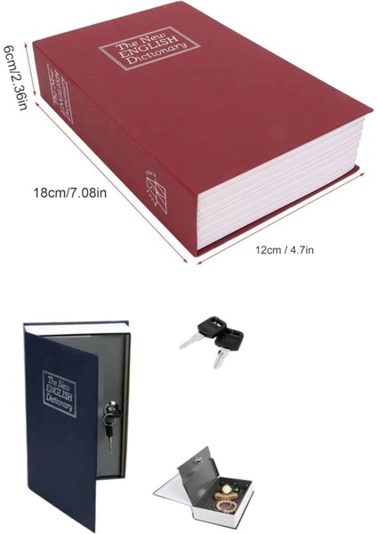 Gizli Kasa Kilitli Sözlük Görünümlü 18CM Gizli Kasa Büyük Boy Anahtarlı - M799B250-N71799 modelleri