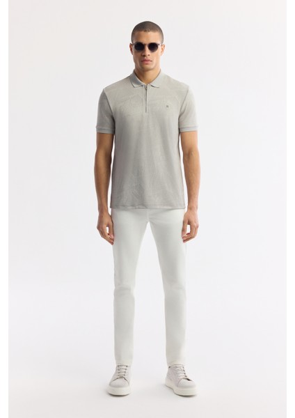 Erkek Gri Polo Yaka Jakarlı Elastan Regular Fit T-Shirt A51Y1059 indirimleri