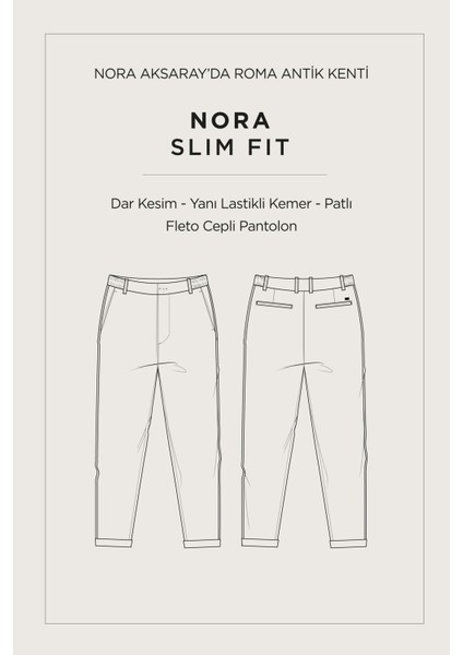 Erkek Taş Beli Lastikli Bi-Stretch Teknik Kumaş Slim Fit Pantolon A51Y3077
