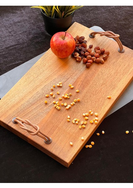 Rustik Ceviz Ağacı Sunum Tepsisi, Doğal Ahşap Servis Tepsisi