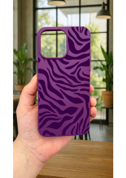 iPhone 15 Pro Max -Mor Zebra Desenli Silikon Darbe Emici Klasik Korumalı Rubber Kılıf fiyatları