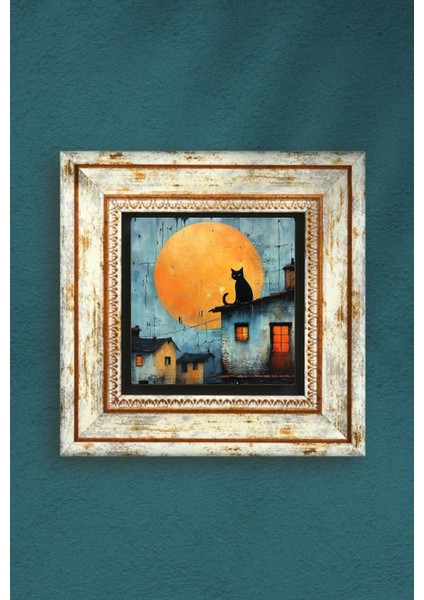 Kedi Doğal Taş Duvar Tablosu 20X20 cm Duvar Dekoru fiyatları