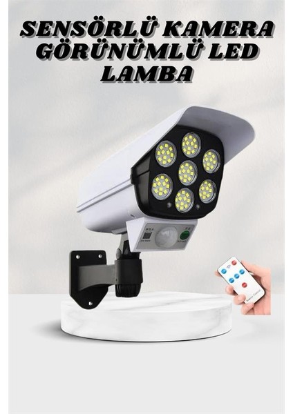 Solar Lamba Kamera Görünümlü Duvar Lambası Dönebilen Bahçe Aydınlatması - M774R796-K22774 fiyatları