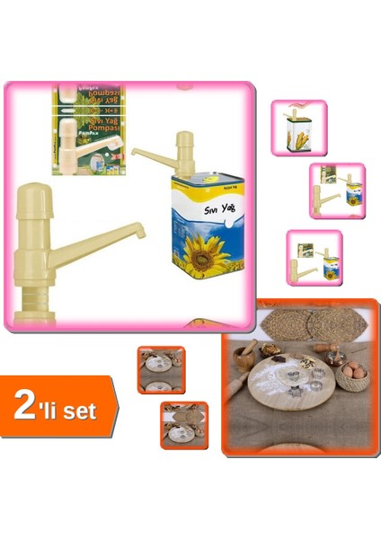 Mutfak Seti: Sıvı Yağ Pompası + 4lü Metal Mini Kurabiye Kalıbı – Pratik + Şık Tasarım L9T6FA