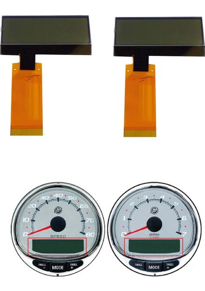 Mercury Smartcraft SC1000 1999-2018 Gösterge Paneli Hız Göstergesi Takometre Ekranı Için 2 Adet Gösterge LCD Ekran 8M0101099 (Yurt Dışından) modelleri