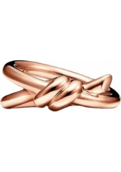 Özel Tasarım Rose Taşsız Tiffany Model Düğüm Yüzük Yüksek Kalite Üretim 925 Ayar Gümüş