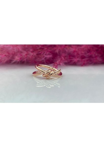 Özel Tasarım Rose Taşsız Tiffany Model Düğüm Yüzük Yüksek Kalite Üretim 925 Ayar Gümüş fiyatları