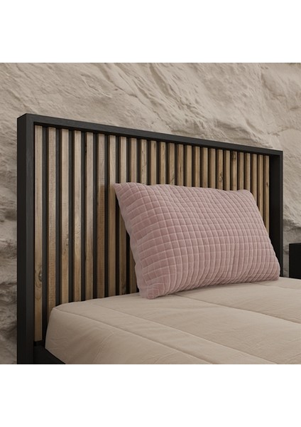 Hunerika Minoa Zebra Desen Tek Kişilik Premium Karyola- Minifiks - Siyah/atlantik Çam fiyatları