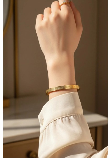 Ayetel Kürsi Bileklik Gold Paslanmaz Çelik Ayarlanabilir Bileklik modelleri