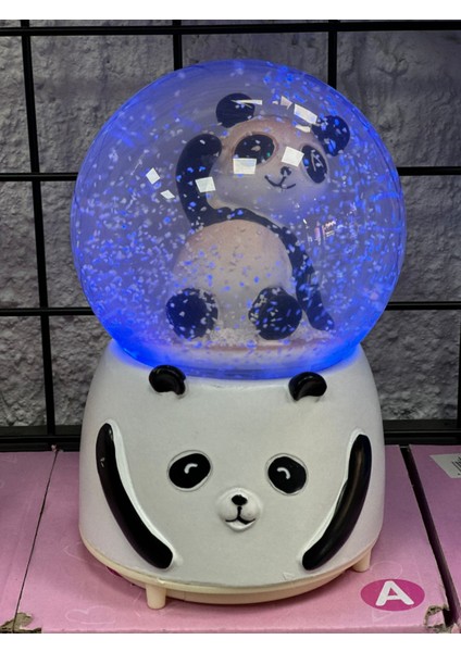 Sevimli Panda Temalı Işıklı Müzikli Kar Püskürtmeli Büyük Boy Pilli Kar Küresi fiyatları