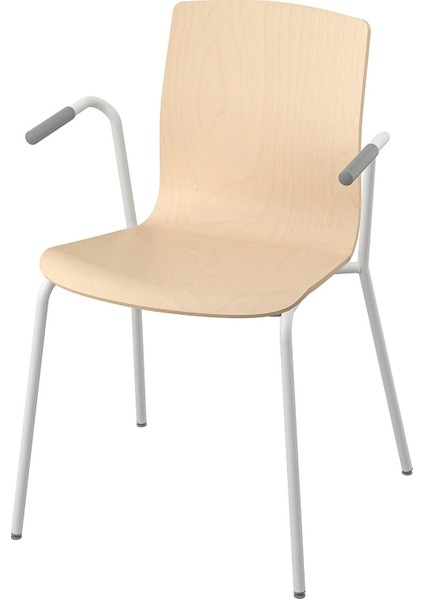 Laktare Çalışma Sandalyesi Huş Kaplama Beyaz