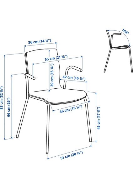 Laktare Çalışma Sandalyesi Huş Kaplama Beyaz fiyatları