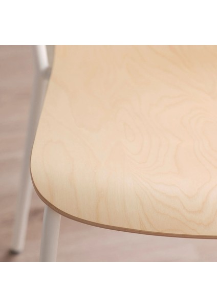 Laktare Çalışma Sandalyesi Huş Kaplama Beyaz