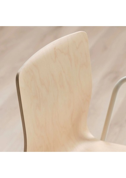 Laktare Çalışma Sandalyesi Huş Kaplama Beyaz