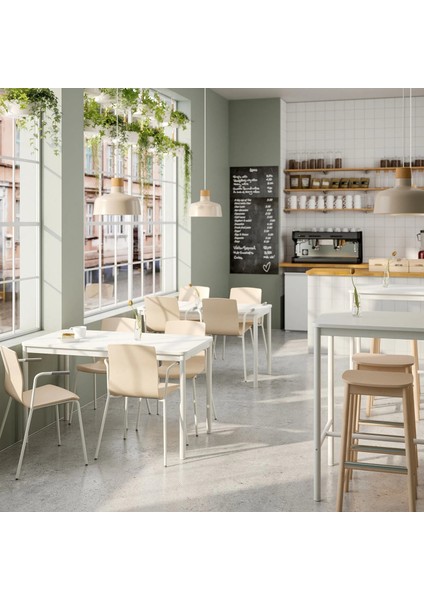 Laktare Çalışma Sandalyesi Huş Kaplama Beyaz