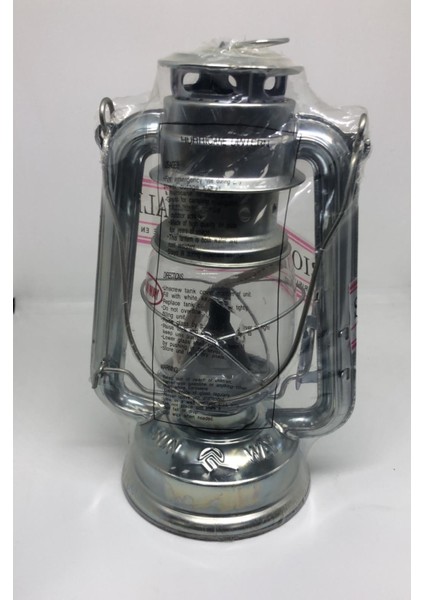 Klasik Gaz Yağı Lambası Gemici Feneri Küçük Gri