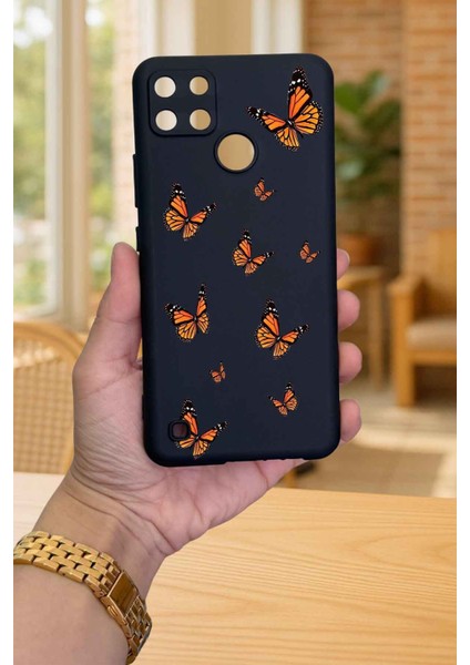 Realme C21Y ve C25Y -Kelebek Desenli Silikon Darbe Emici Klasik Korumalı Rubber Kılıf fiyatları