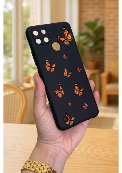 Realme C21Y ve C25Y -Kelebek Desenli Silikon Darbe Emici Klasik Korumalı Rubber Kılıf modelleri