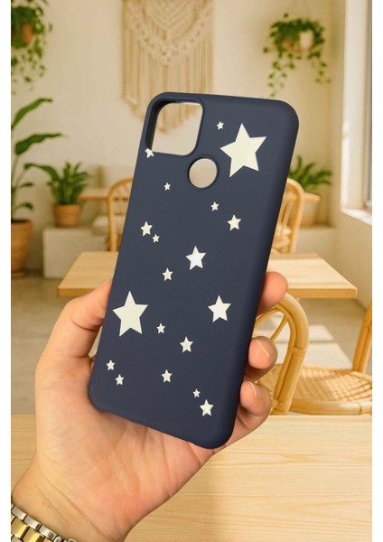 Realme C25 - Mini Yıldız Desenli Silikon Darbe Emici Klasik Korumalı Rubber Kılıf modelleri