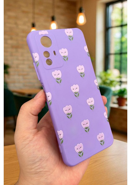 Redmi Note 12S - Mini Lale Desenli Silikon Darbe Emici Klasik Korumalı Rubber Kılıf modelleri
