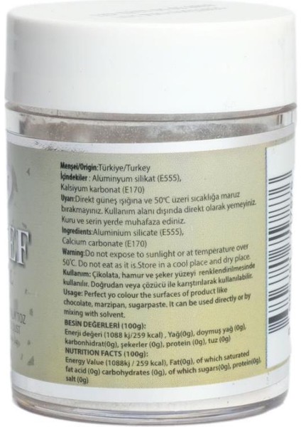 Metalik Toz Sedef Boya 10 gr – Pasta, Çikolata ve Şeker Hamuru Için Parlak Efektli Gıda Boyası fiyatları