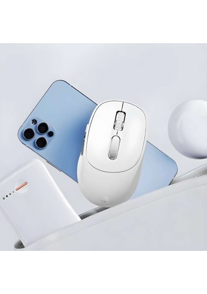 S1500 Pro Kablosuz Sessiz Mouse Beyaz | Ramwhite Türkiye Garantili