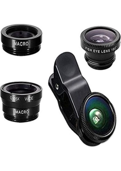 Geniş Açı Lens Seti Akıllı Telefonlar İçin 3 Lens