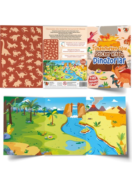 Tükenmeyen Jöle Sticker Kitabı - Dinozorlar modelleri
