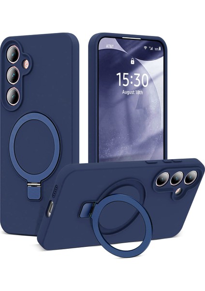 Samsung Galaxy S25 Uyumlu Içi Kadife Stand Olabilen Halka Yüzüklü Kılıf