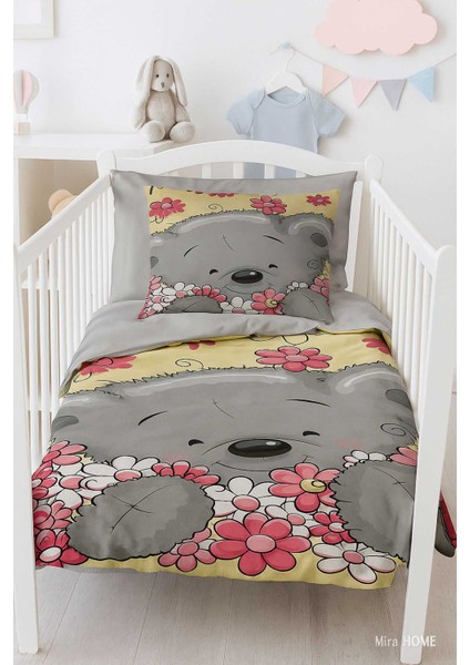 Yenidoğan Kız Bebek Nevresim Takımı &AMP;#37;100 Pamuklu Flower