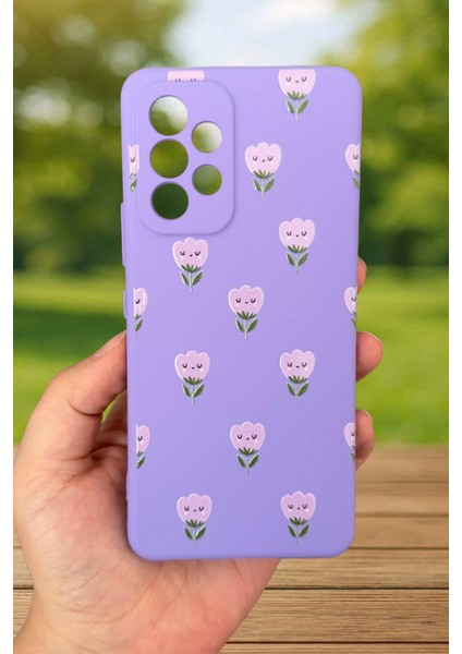 Samsung Galaxy A53 Uyumlu Mini Lale Desenli Silikon Darbe Emici Klasik Korumalı Rubber Kılıf fiyatları