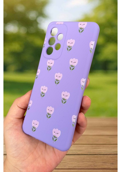 Samsung Galaxy A53 Uyumlu Mini Lale Desenli Silikon Darbe Emici Klasik Korumalı Rubber Kılıf fırsatları
