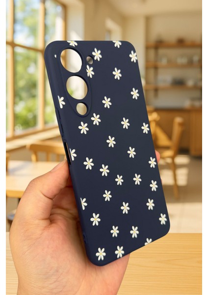 Vivo Y19 Uyumlu Mini Papatya Desenli Silikon Darbe Emici Klasik Korumalı Rubber Kılıf modelleri