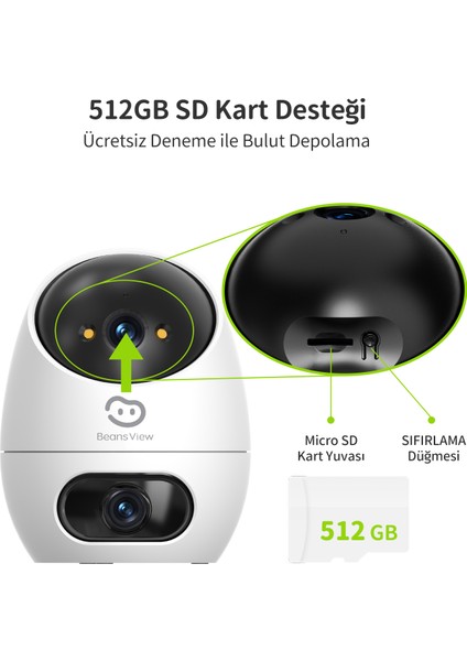 D220 2K + 2K | Akıllı İç Mekan Wifi IP Güvenlik Kamerası | 360° Hareket Takibi | Renkli Gece Görüşü | Otomatik Takip Özelliği | Bebek ve Ev İç Mekan Kamerası | Beans View by Ezviz indirimleri
