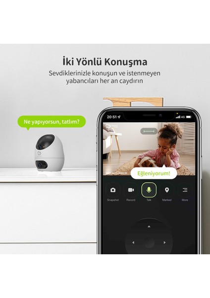 D220 2K + 2K | Akıllı İç Mekan Wifi IP Güvenlik Kamerası | 360° Hareket Takibi | Renkli Gece Görüşü | Otomatik Takip Özelliği | Bebek ve Ev İç Mekan Kamerası | Beans View by Ezviz