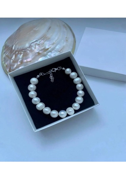 Sertifikalı Doğal 10-11 mm Inci Bileklik Paslanmaz Çelik Aparatlı