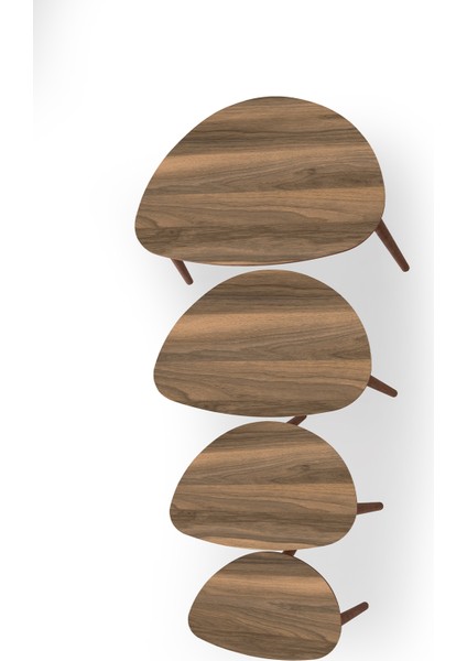 Nora 4lü Dörtlü Mdf Ahşap Zigon Sehpa Ceviz fırsatları