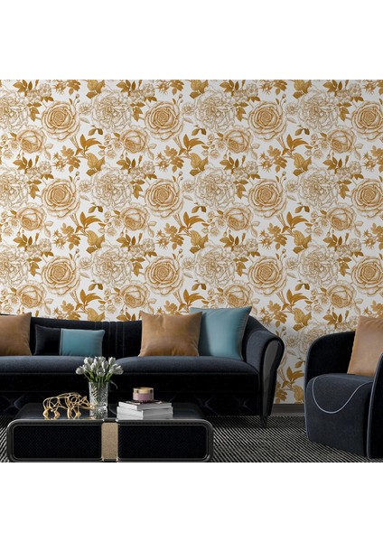 3D Bej Ekose Desenli Tek Parça Duvar Kağıdı -Isı ve Ses Yalıtımı Yırtılmaz fırsatları