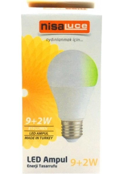 9+2W E27 Beyaz-Yeşil LED Ampul (K95)