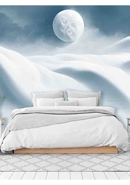 3 Boyutlu Dolunay Desenli Isı ve Ses Yalıtımlı Sağlıklı Tekstil Duvar Kağıdı fiyatları