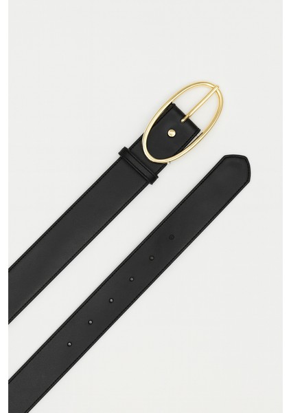 Oval Tokalı Deri Görünümlü Kadın Kemer modelleri