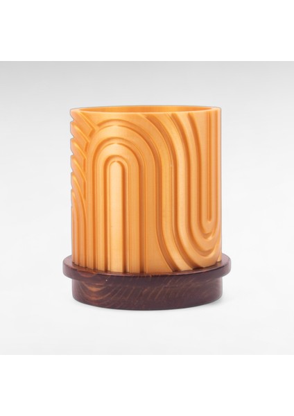 Norla Dekoratif Vazo - Gold / Ahşap Tabanlı modelleri