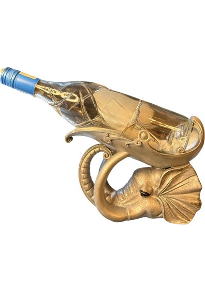 Fil Figürlü Şaraplık - El Işçiliği ile Boyama (Gümüş)