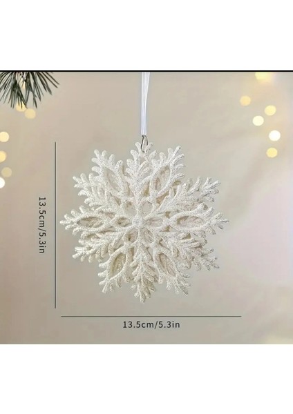 1 Adet Kar Tanesi Simli Noel Ağacı Dekoratif Çam Ağacı Süsü