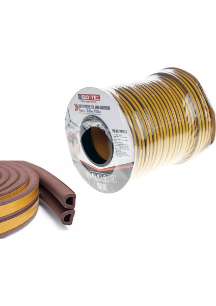 Kapı ve Pencere Fitil Bandı Kahverengi 50 mt Top Bay-Tec MK0823