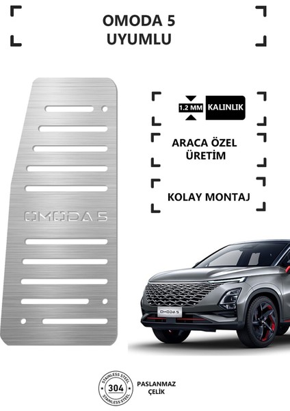 Omoda 5 Ayak Dinlendirme Pedalı Krom Ayak Dayama Pedalı