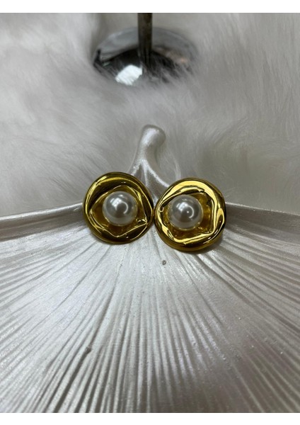 Burgu Incili Kadın Çelik Küpe modelleri