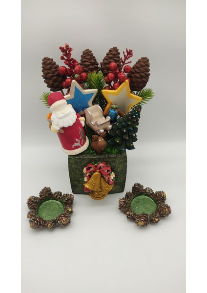 Yılbaşı Temalı Saksı ve Tealight Mumluk Set fiyatları