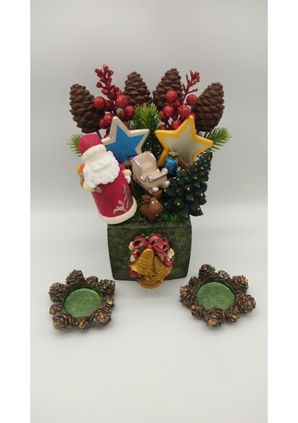 Yılbaşı Temalı Saksı ve Tealight Mumluk Set fırsatları