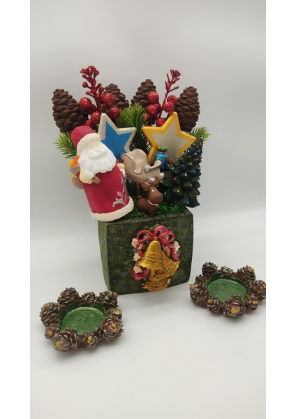 Yılbaşı Temalı Saksı ve Tealight Mumluk Set indirimleri
